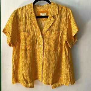 Maeve Anthropologie yellow button down